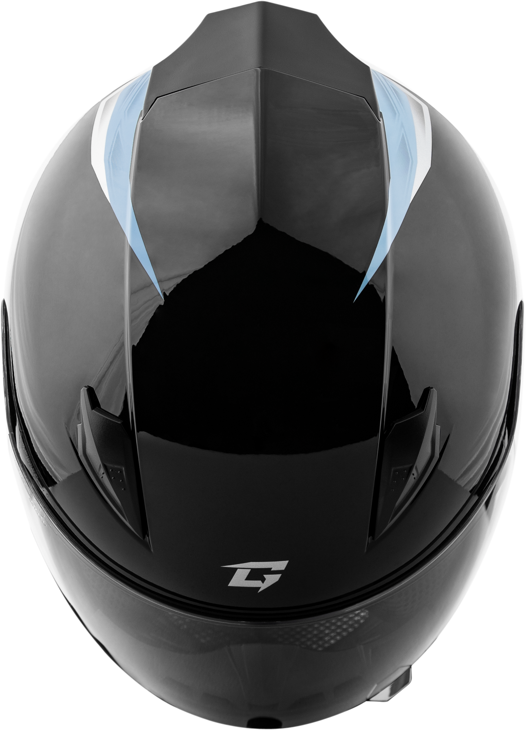 GMAX FF - 49 SYTH Helmet Black/Silver Blue XL with COOLMAX® Interior and UV400 Shield - Kelly Motorsports
