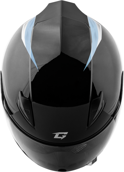 GMAX FF - 49 SYTH Helmet Black/Silver Blue XL with COOLMAX® Interior and UV400 Shield - Kelly Motorsports