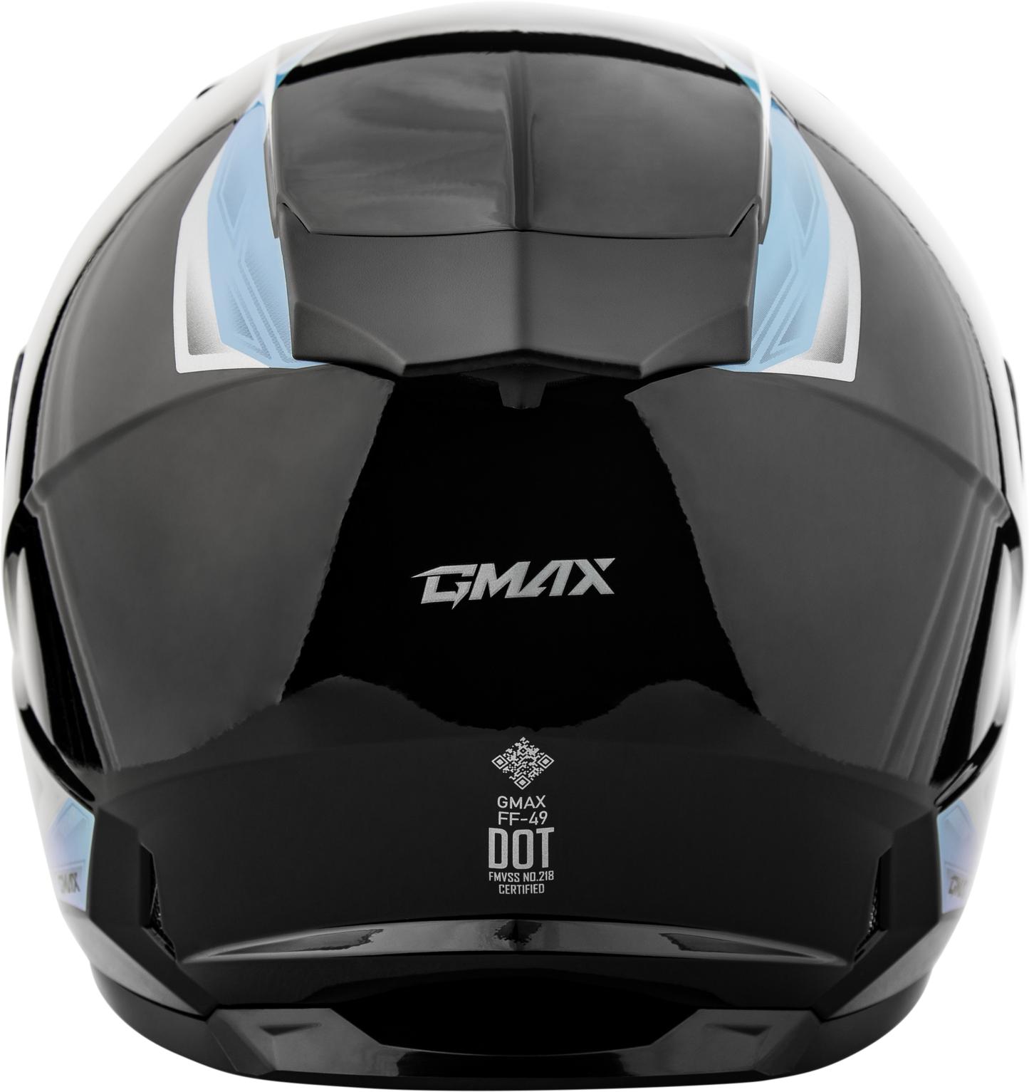 GMAX FF - 49 SYTH Motorcycle Helmet Black/Silver Blue with Coolmax Interior and UV400 Shield - Kelly Motorsports