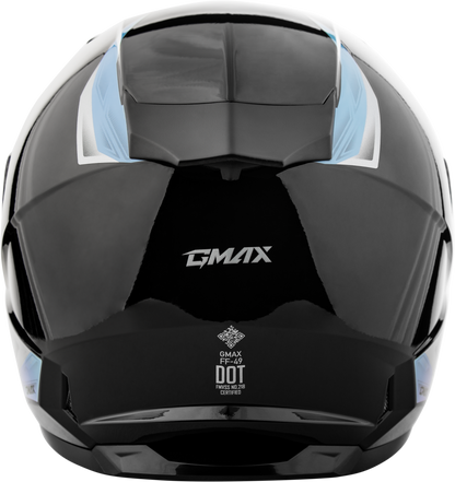GMAX FF - 49 Sythe Helmet Black/Silver Blue Large – DOT Approved Motorcycle Helmet with COOLMAX® Interior and UV400 Shield - Kelly Motorsports