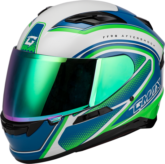GMAX FF - 98 Aftershock Helmet with LED Rear Light and Quick - Release Shield - Kelly Motorsports