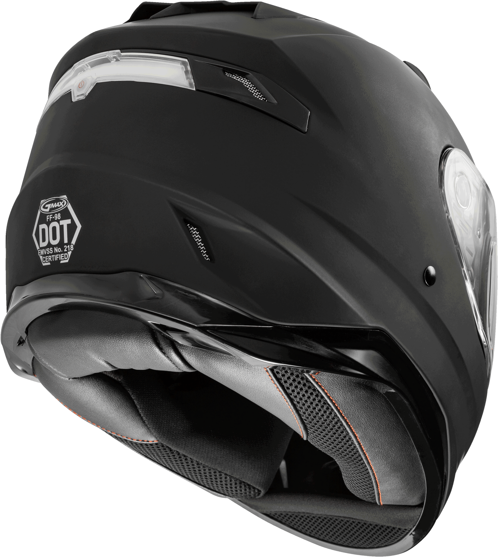 GMAX FF - 98 Full Face Helmet Matte Black XL with Quick Release Shield and LED Rear Light - Kelly Motorsports