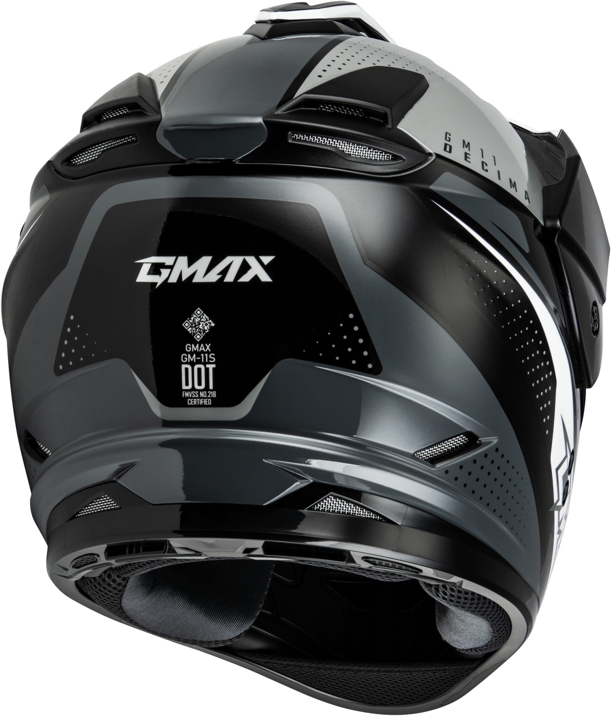 GMAX GM - 11 Decima Dual Sport Helmet Black/Grey/White XL - Versatile Motorcycle Protection - Kelly Motorsports