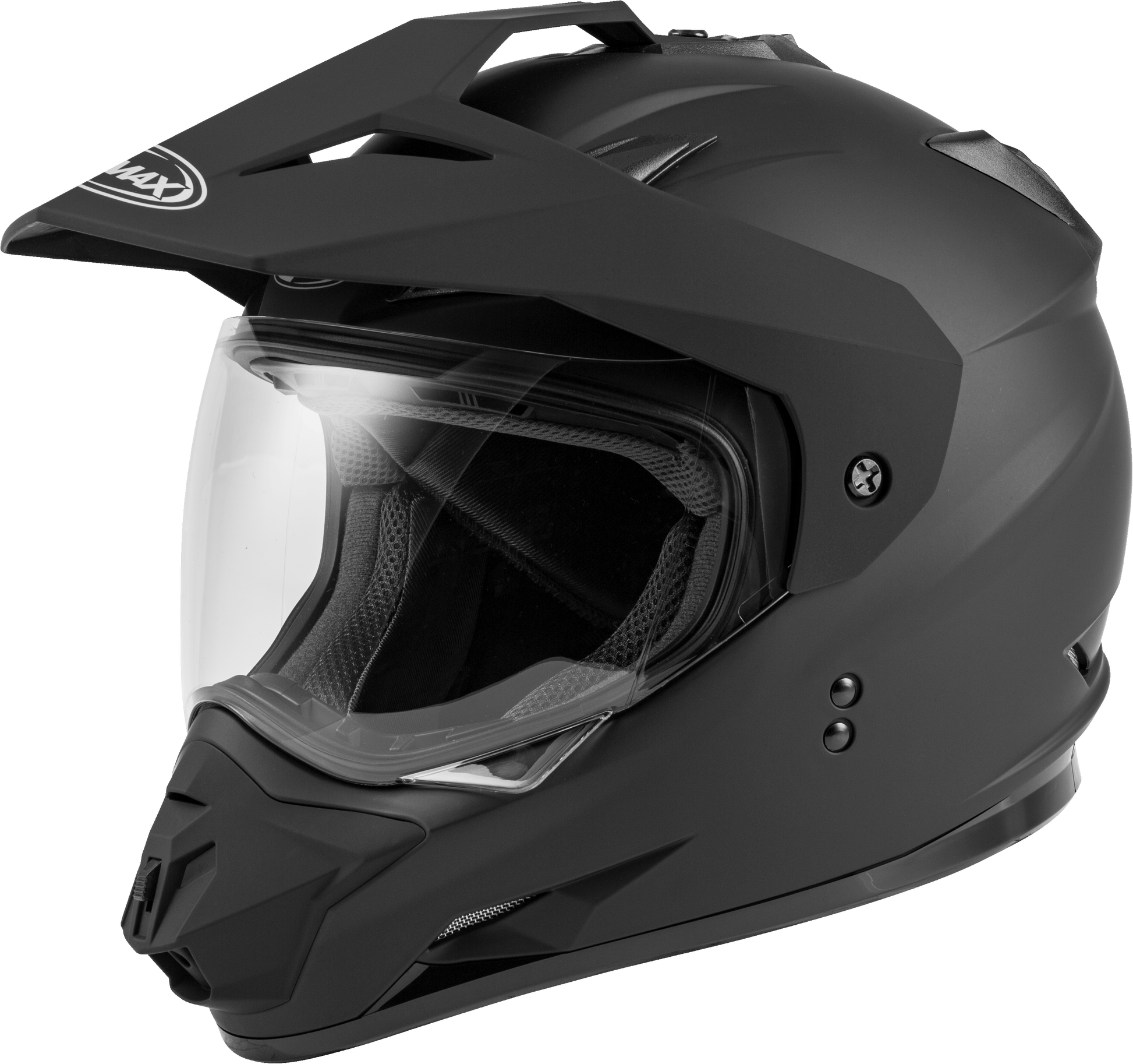 GMAX GM - 11 Dual Sport Helmet Matte Black Large – Versatile Motorcycle Helmet with Sun - Blocking Peak and Intercom Compatibility - Kelly Motorsports
