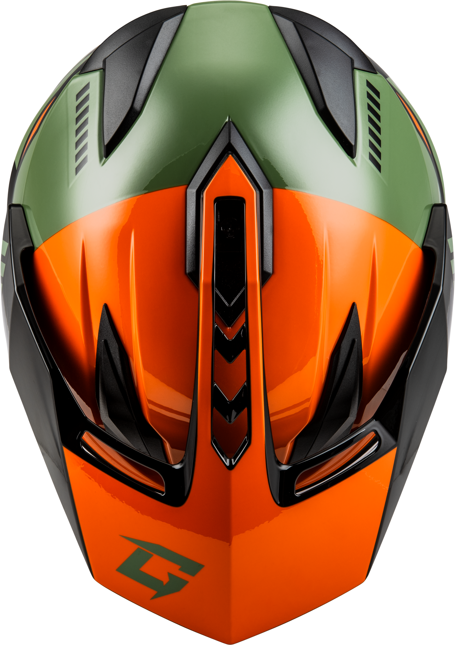 GMAX GM - 11 Ronin Dual Sport Helmet in Orange, Green & Black, Medium - Kelly Motorsports