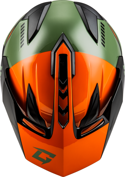 GMAX GM - 11 Ronin Dual Sport Helmet in Orange, Green & Black, Medium - Kelly Motorsports