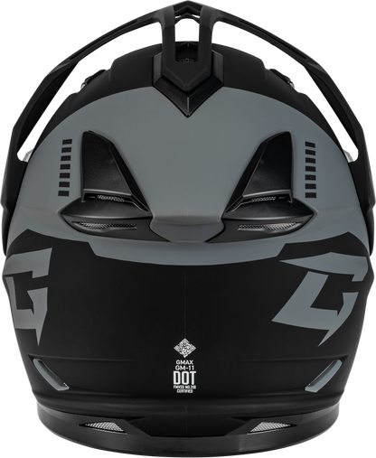 GMAX GM - 11 Ronin Dual Sport Helmet Matte Black/Silver – All - Purpose Motorcycle Helmet with Sun - Blocking Peak and Intercom Compatibility - Kelly Motorsports