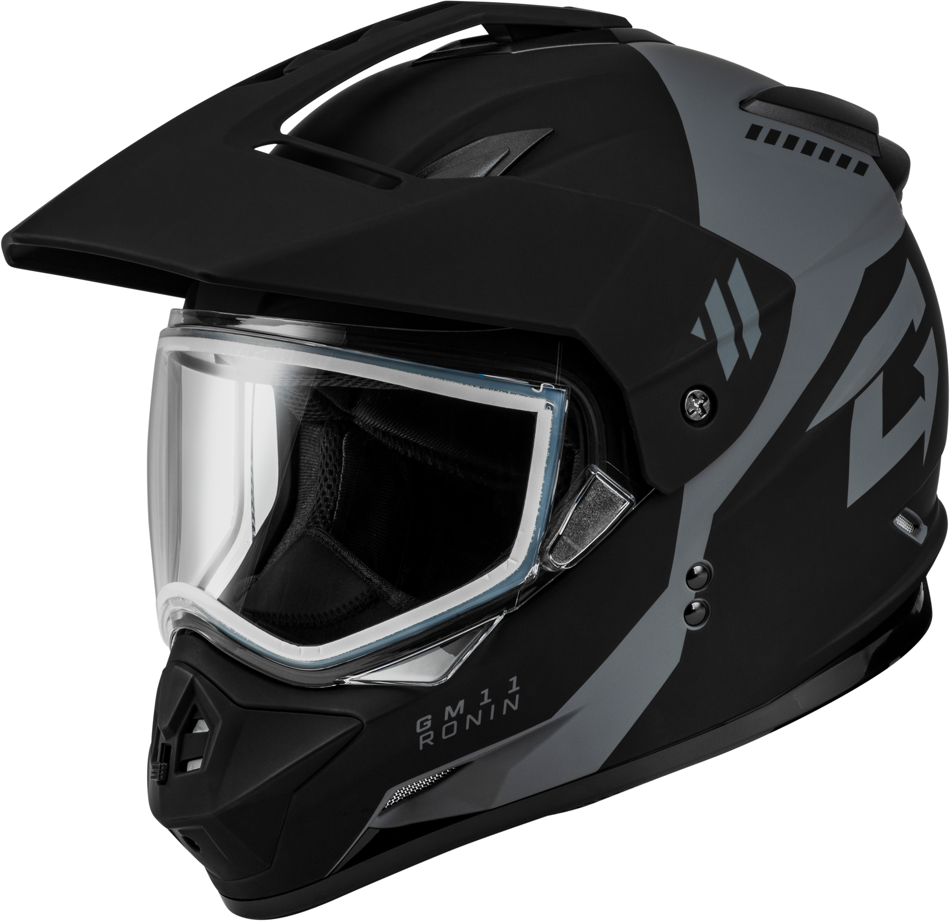 GMAX GM - 11 Ronin Dual Sport Helmet Matte Black/Silver – Versatile and Comfortable Motorcycle Helmet - Kelly Motorsports