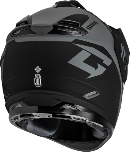 GMAX GM - 11 Ronin Dual Sport Helmet Matte Black/Silver XL – Versatile Motorcycle Helmet with Sun Peak and Comfortable COOLMAX Interior - Kelly Motorsports