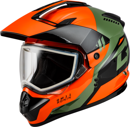 GMAX GM - 11 Ronin Dual Sport Helmet Orange/Green/Black - Kelly Motorsports
