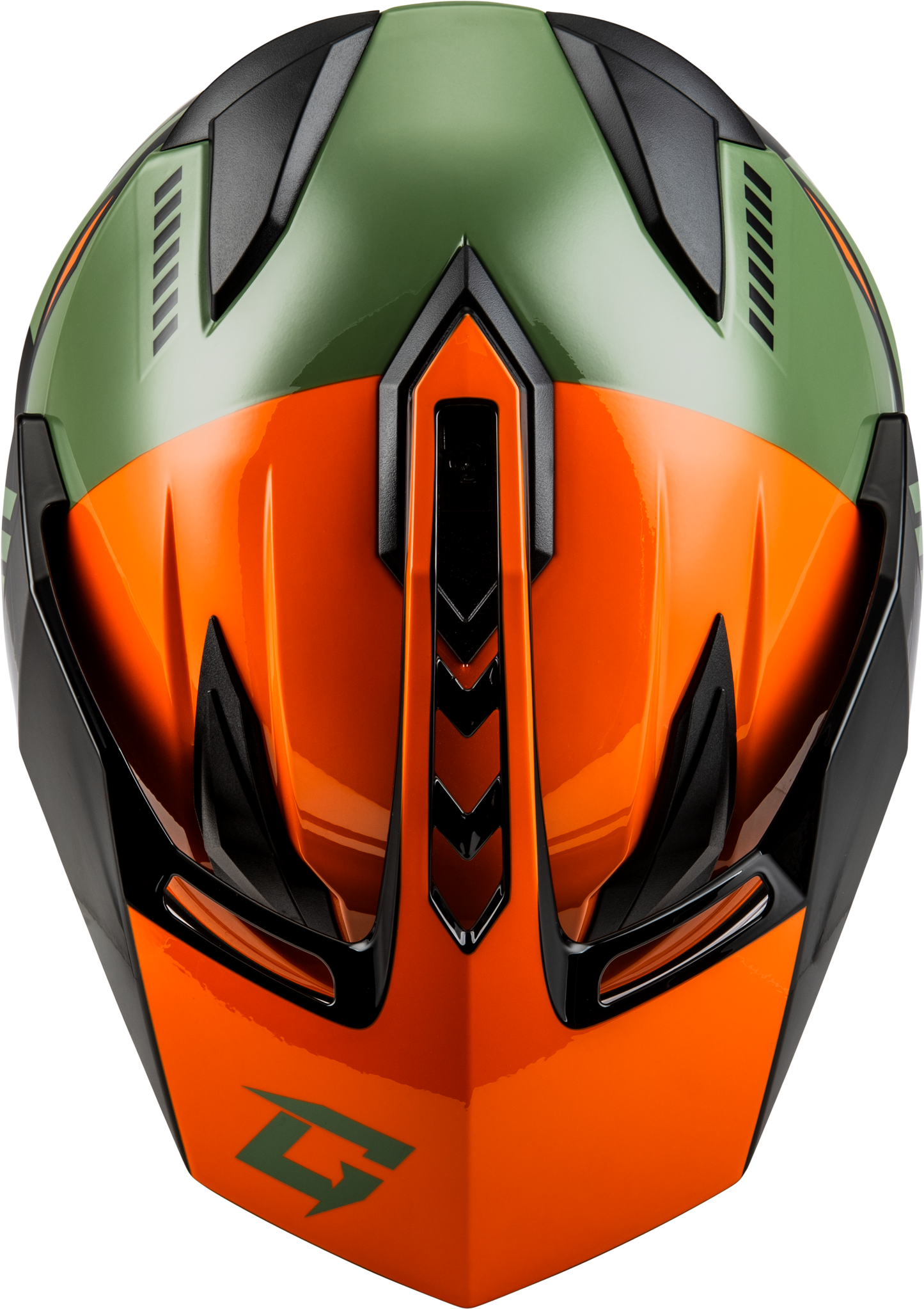 GMAX GM - 11 Ronin Helmet in Orange, Green & Black – Dual Sport Motorcycle Helmet with Sun - Blocking Peak and Advanced Features - Kelly Motorsports