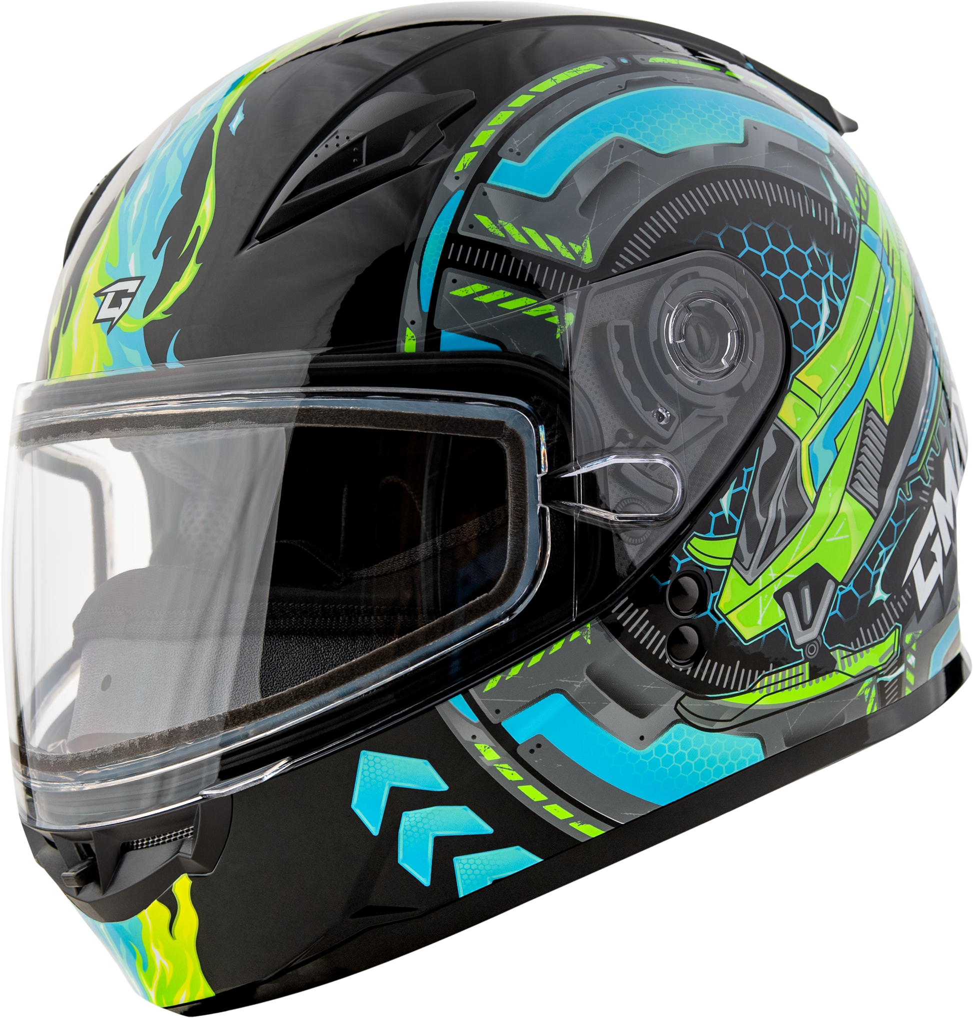 GMAX GM - 49Y Child Snow Helmet with Adjustable Fit and Dual Lens Shield - Kelly Motorsports