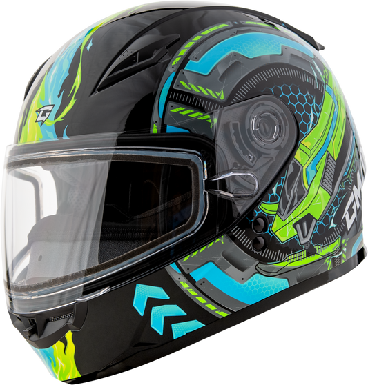 GMAX GM - 49Y Child Snow Helmet with Adjustable Fit and Dual Lens Shield - Kelly Motorsports