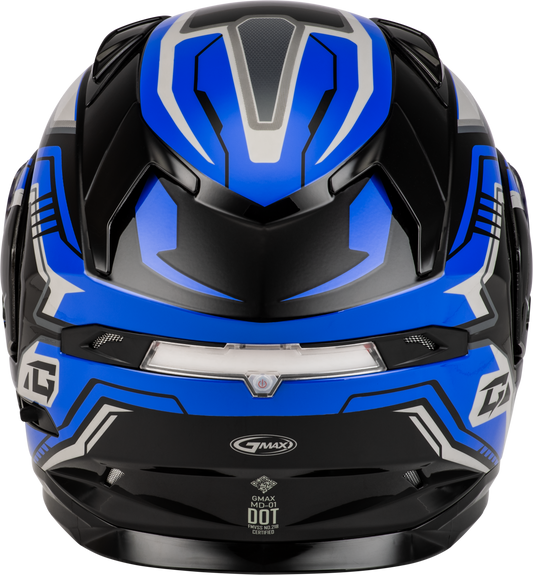 GMAX Md 01s Transistor Snow Helmet Blue/Black with Quick Release Buckle and Integrated LED Light - Kelly Motorsports