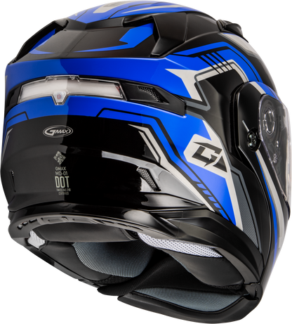 GMAX Md 01s Transistor Snow Helmet Blue/Black with Quick Release Buckle and Integrated LED Light - Kelly Motorsports