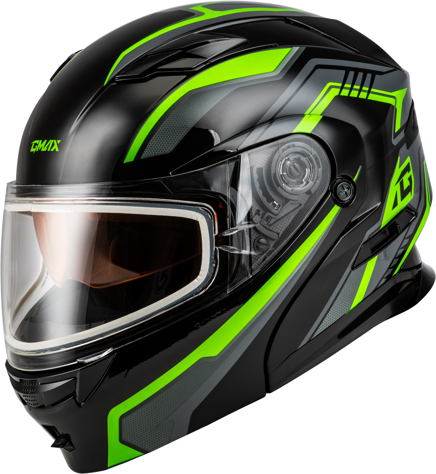 GMAX MD - 01S Transistor Snow Helmet with Quick Release Buckle and LED Light - Kelly Motorsports