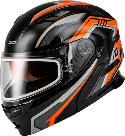 GMAX MD - 01S Transistor Snow Helmet with Quick Release Buckle and LED Light - Orange/Black XS - Kelly Motorsports