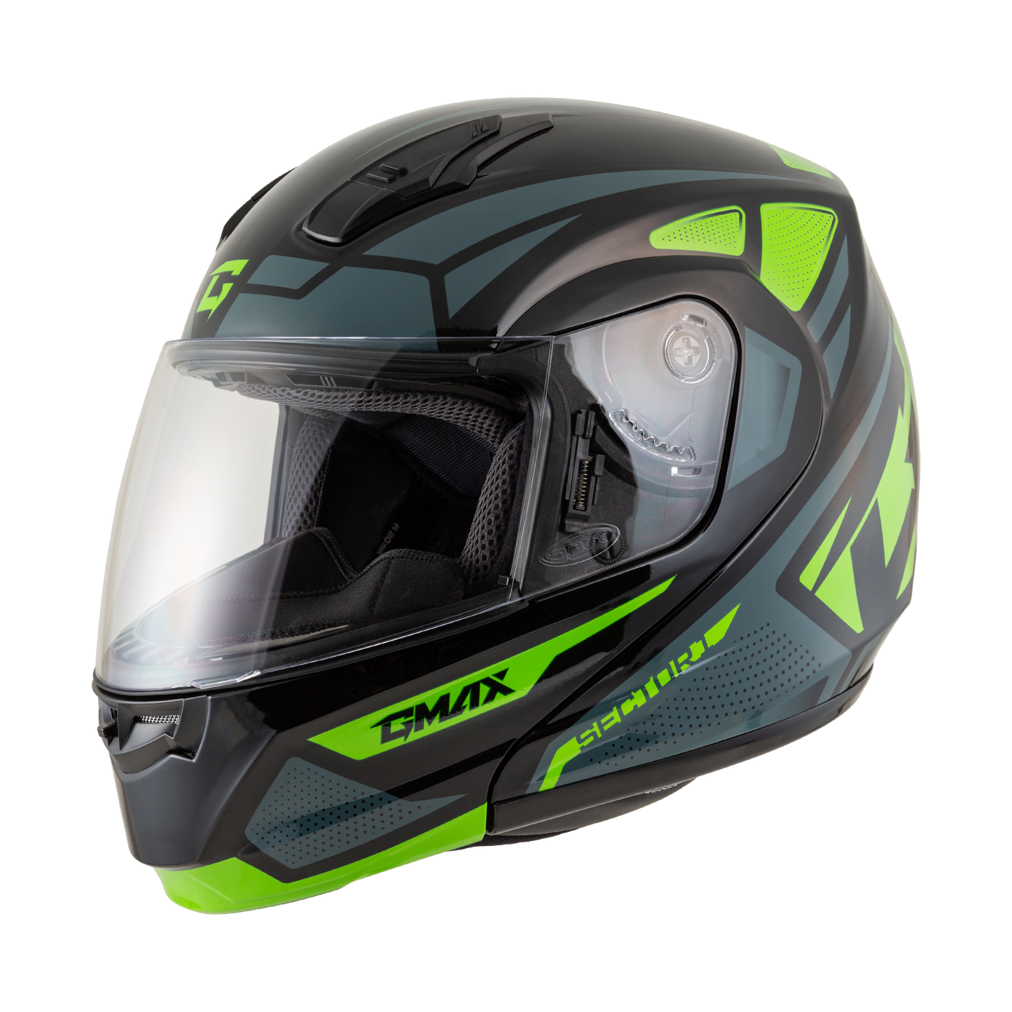 GMAX MD - 04 Modular Helmet with Coolmax Technology and UV400 Face Shield, Large - Kelly Motorsports