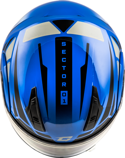 GMAX MD - 04 Sector Helmet Blue/Black (Part Number: M1043975) - Kelly Motorsports