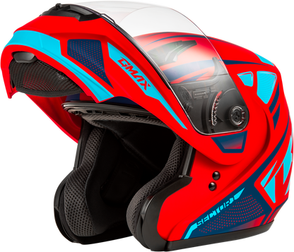 GMAX MD - 04 Sector Helmet Matte Red/Blue – Lightweight Cross - Country Motorcycle Helmet with Advanced Ventilation and Sun Shield - Kelly Motorsports