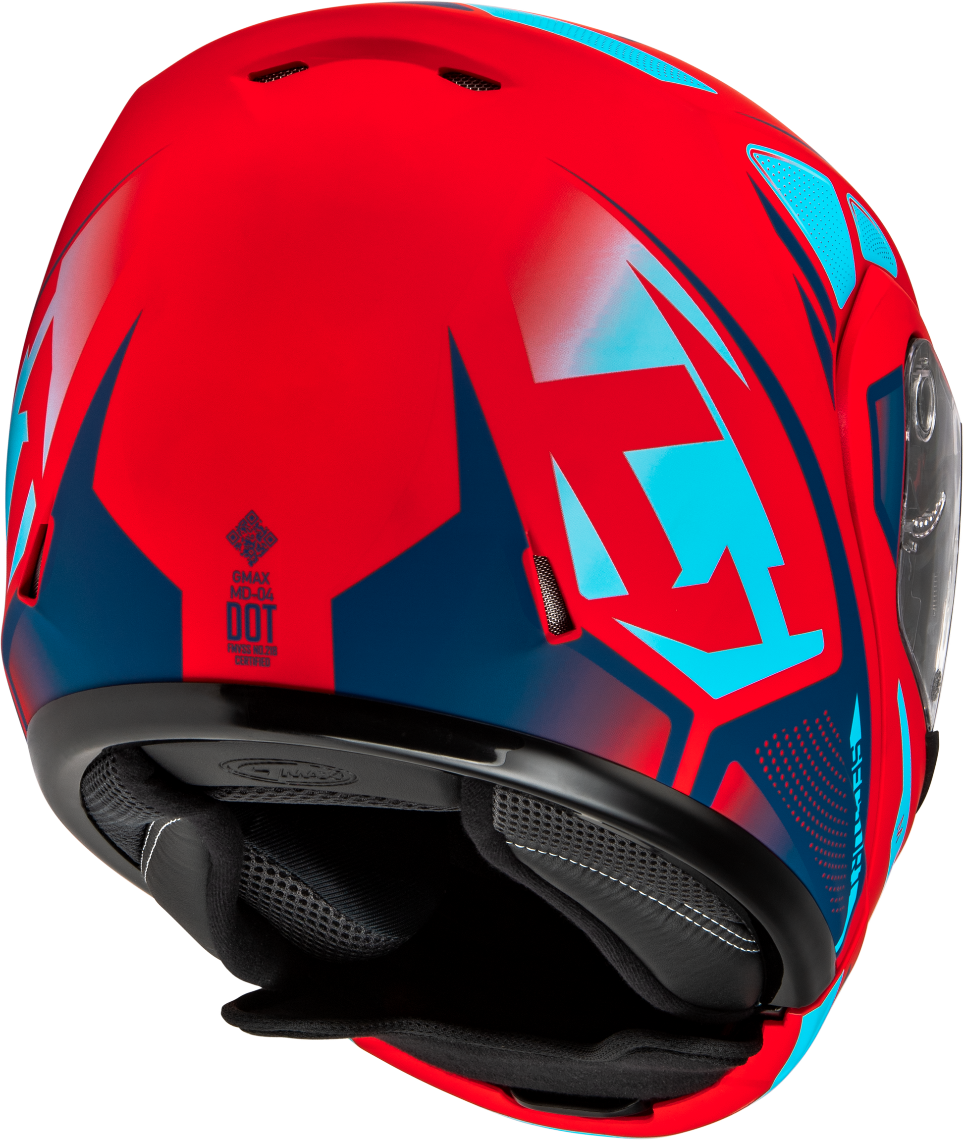 GMAX MD - 04 Sector Matte Red/Blue Motorcycle Helmet with DOT Approval and Intercom Compatibility - Kelly Motorsports