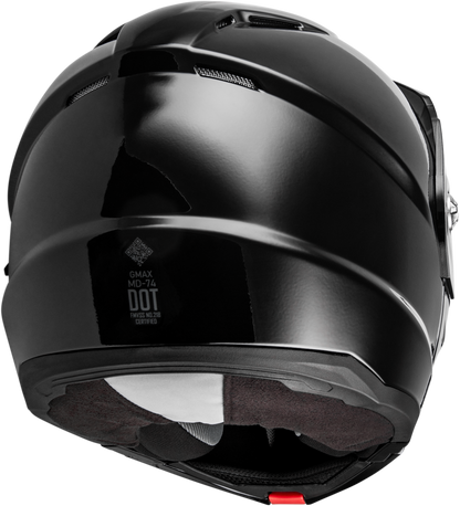 GMAX MD - 74 Solid Modular Helmet in Black with Drop - Down Shield and Ventilation - Kelly Motorsports