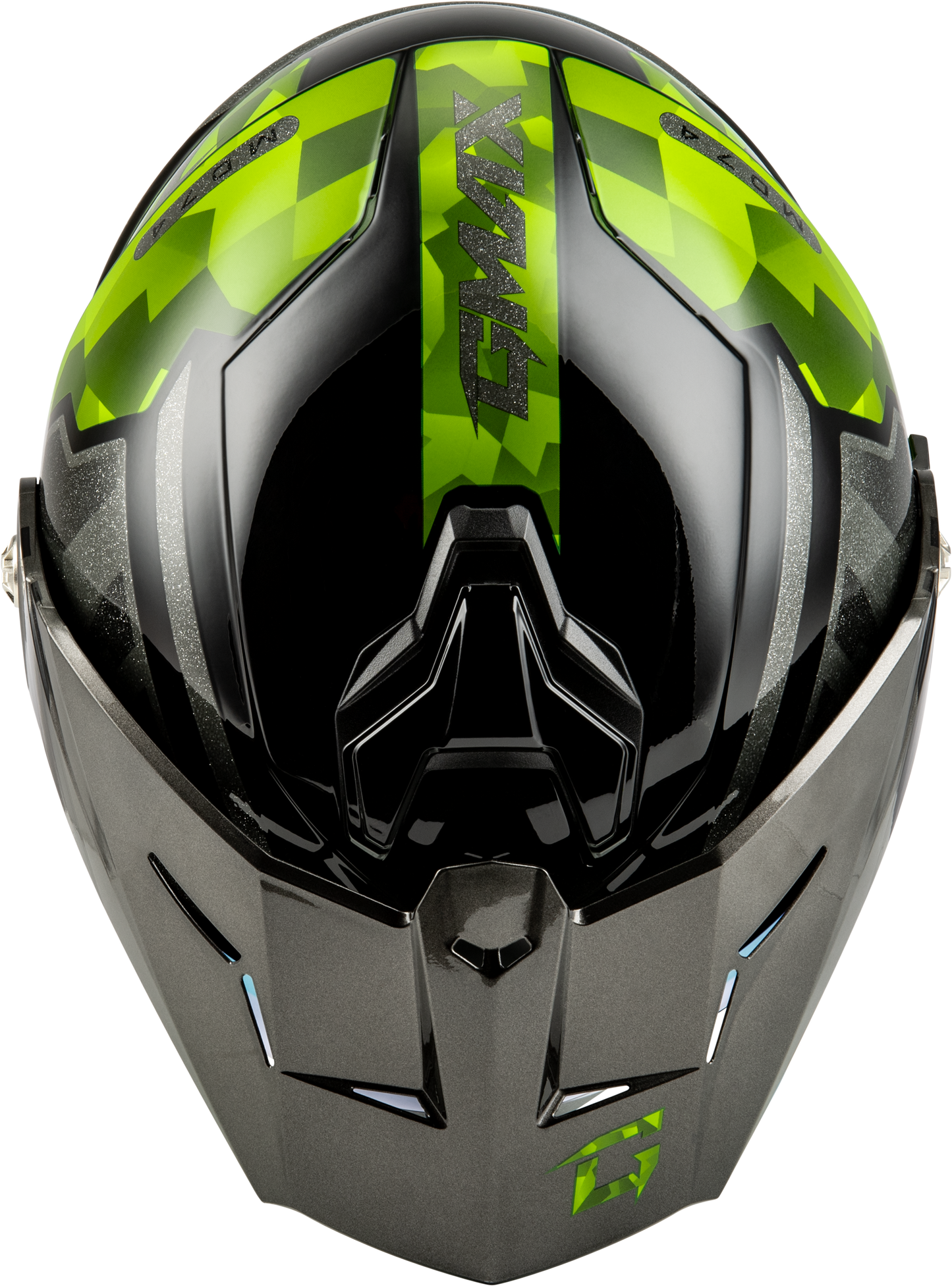 GMAX MD - 74 Striker Modular Helmet with Gold Shield, Black/Slvr/Grn Metallic, XL - Kelly Motorsports