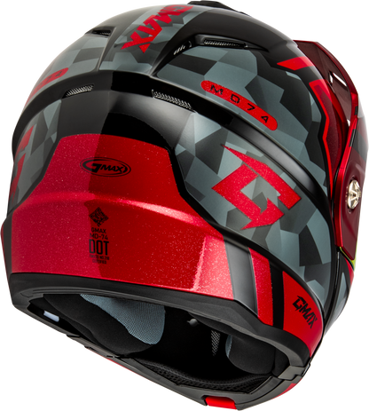 GMAX MD - 74 Striker Modular Helmet with Red Shield – Comfortable Snow and Adventure Riding Gear - Kelly Motorsports