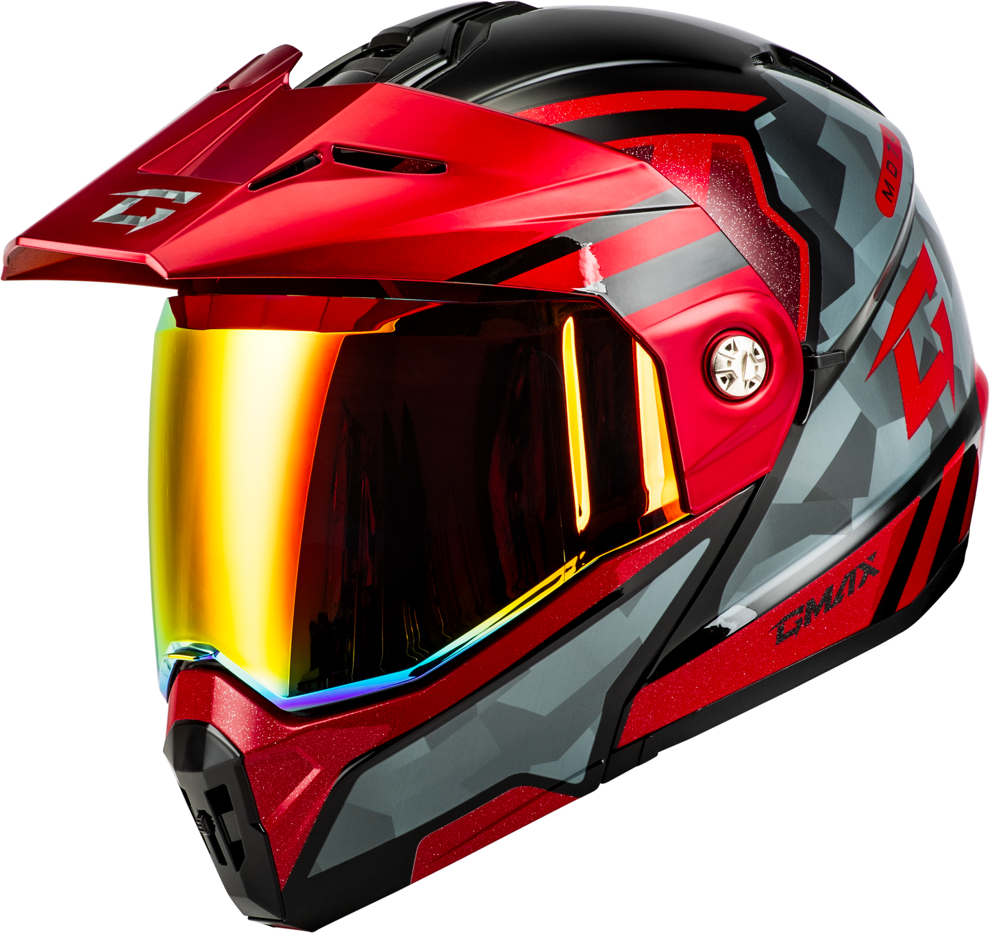 GMAX MD - 74 Striker Modular Helmet with Red Shield, Large - Kelly Motorsports