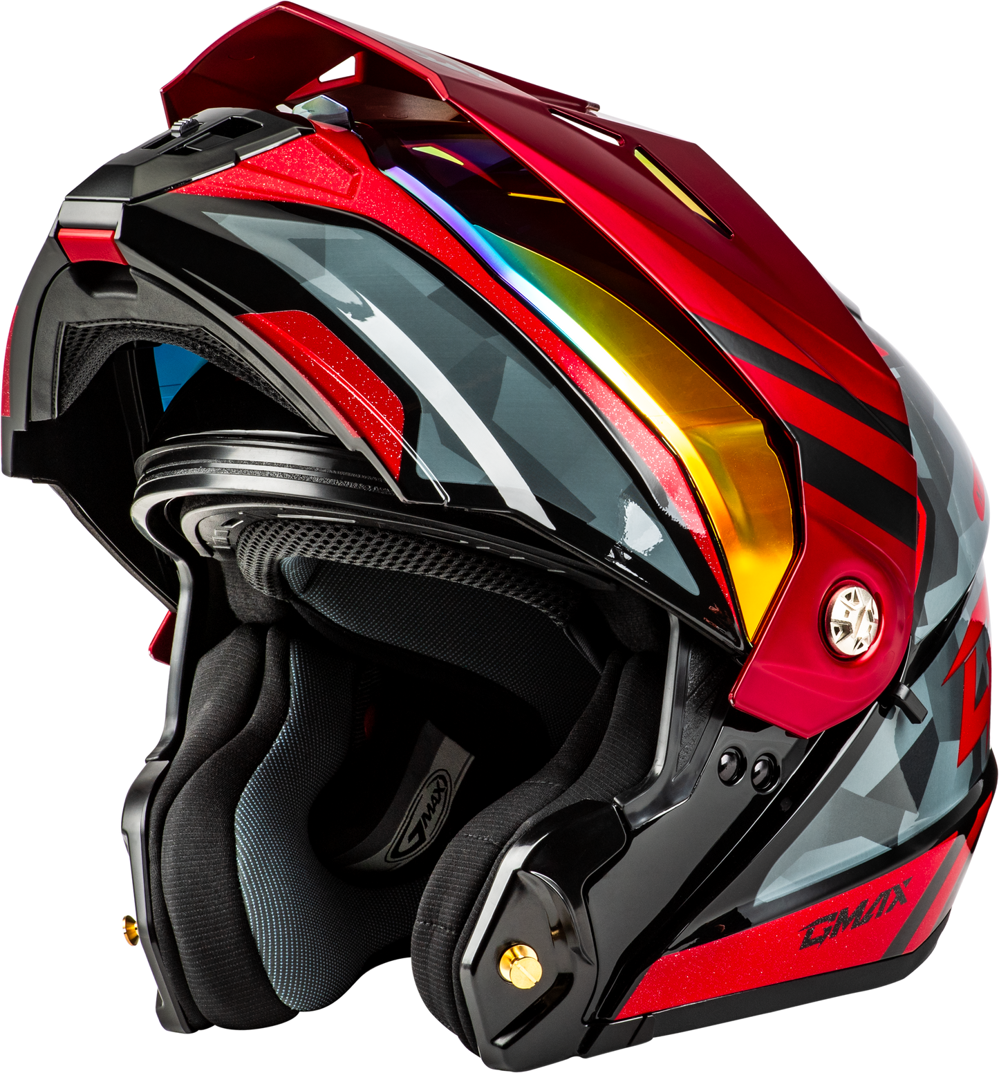 GMAX MD - 74 Striker Modular Helmet with Red Shield, Large - Kelly Motorsports