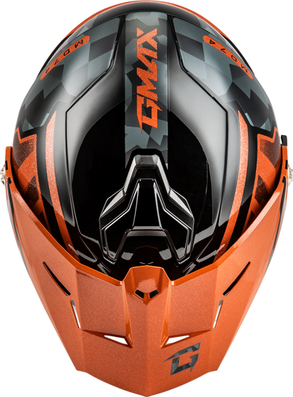 GMAX MD - 74 Striker Modular Helmet with Smoke Shield - Black, Gray, and Metallic Finish - Kelly Motorsports