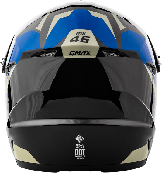 GMAX MX 46 Cyclus Hemet Black/Blue 2X Motorcycle Helmet with Maximum Ventilation - Kelly Motorsports