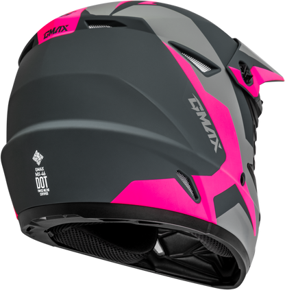 GMAX Mx 46 Cyclus Hemet Matte Grey/Pink Large Motorcycle Helmet with 19 Vents and Removable Interior - Kelly Motorsports