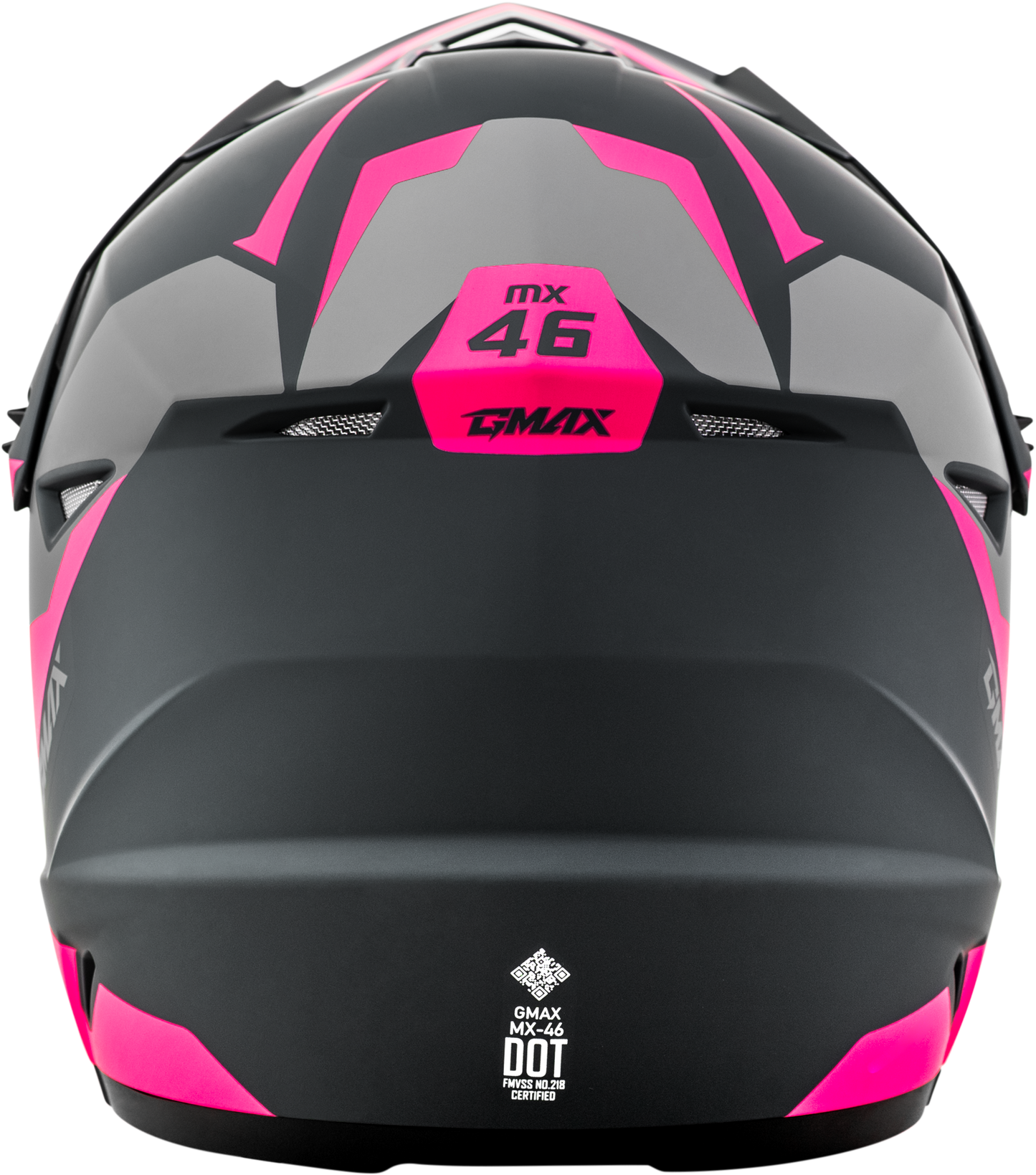 GMAX Mx 46 Cyclus Hemet Matte Grey/Pink Large Motorcycle Helmet with 19 Vents and Removable Interior - Kelly Motorsports