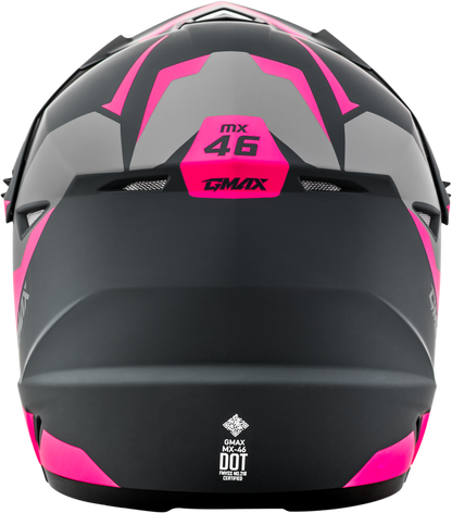 GMAX Mx 46 Cyclus Hemet Matte Grey/Pink Large Motorcycle Helmet with 19 Vents and Removable Interior - Kelly Motorsports