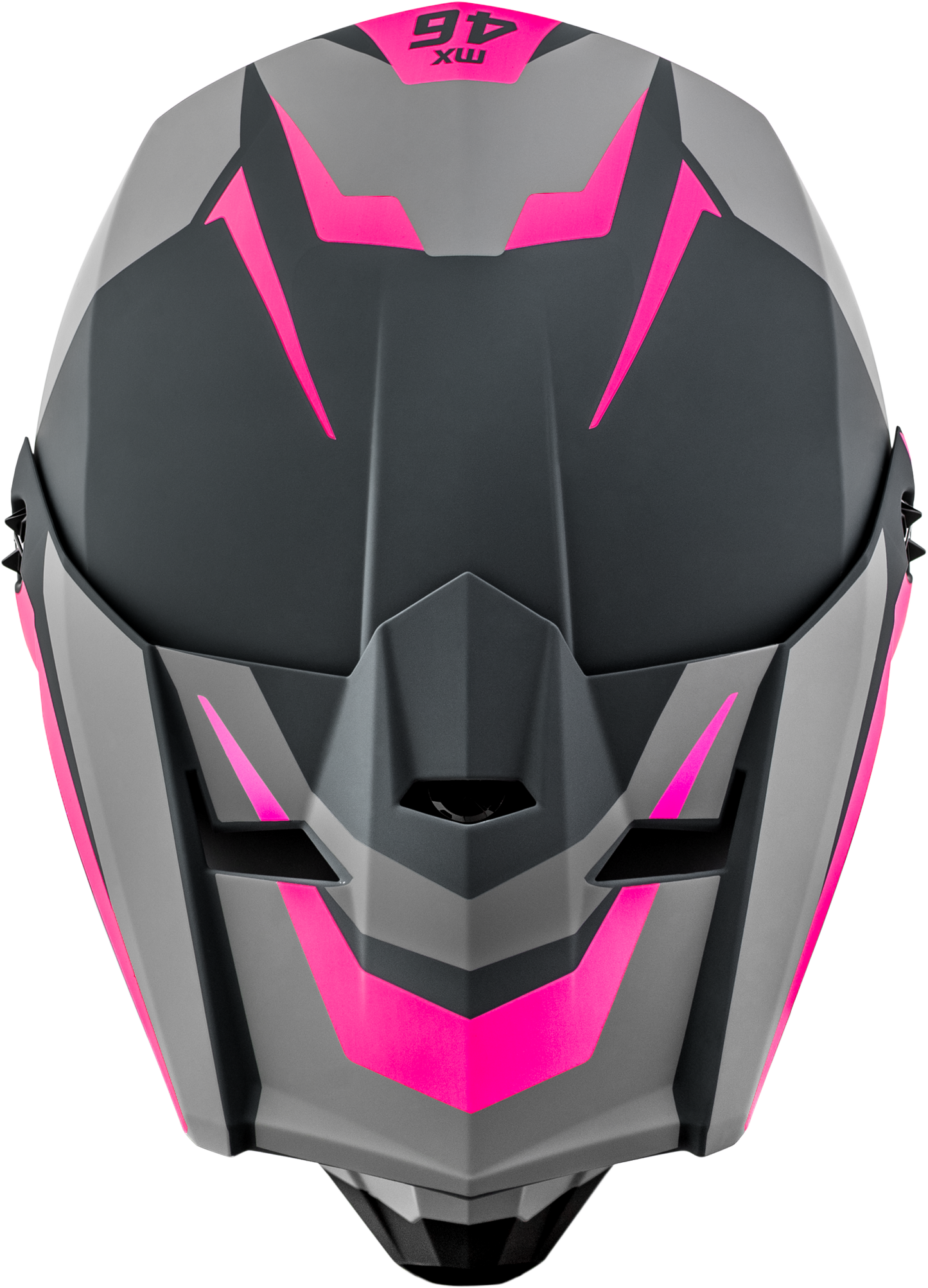 GMAX MX 46 Cyclus Hemet Matte Grey/Pink XL Motorcycle Helmet with 19 Vents - Kelly Motorsports