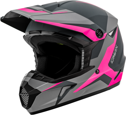 GMAX MX 46 Cyclus Hemet Matte Grey/Pink XL Motorcycle Helmet with 19 Vents - Kelly Motorsports