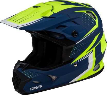 GMAX MX - 96 Helmet Matte Blue/Green XS with MIPS and Advanced Ventilation - Kelly Motorsports