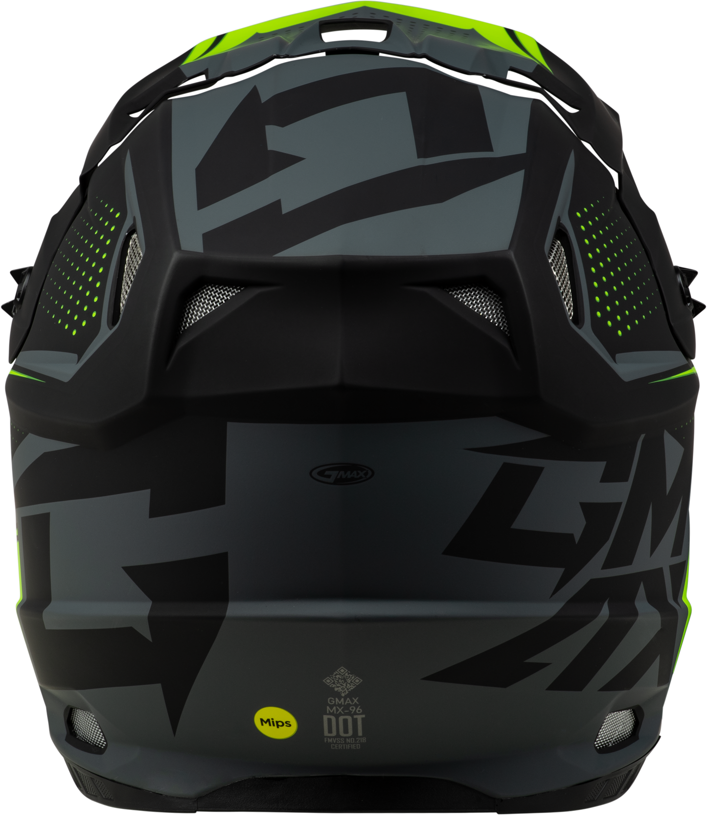 GMAX MX - 96 Helmet Matte Grey/Hi Viz XS with MIPS and Advanced Ventilation - Kelly Motorsports