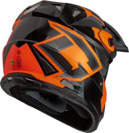 GMAX MX - 96 Splinter Helmet Black and Orange, Part D3961498 - Kelly Motorsports
