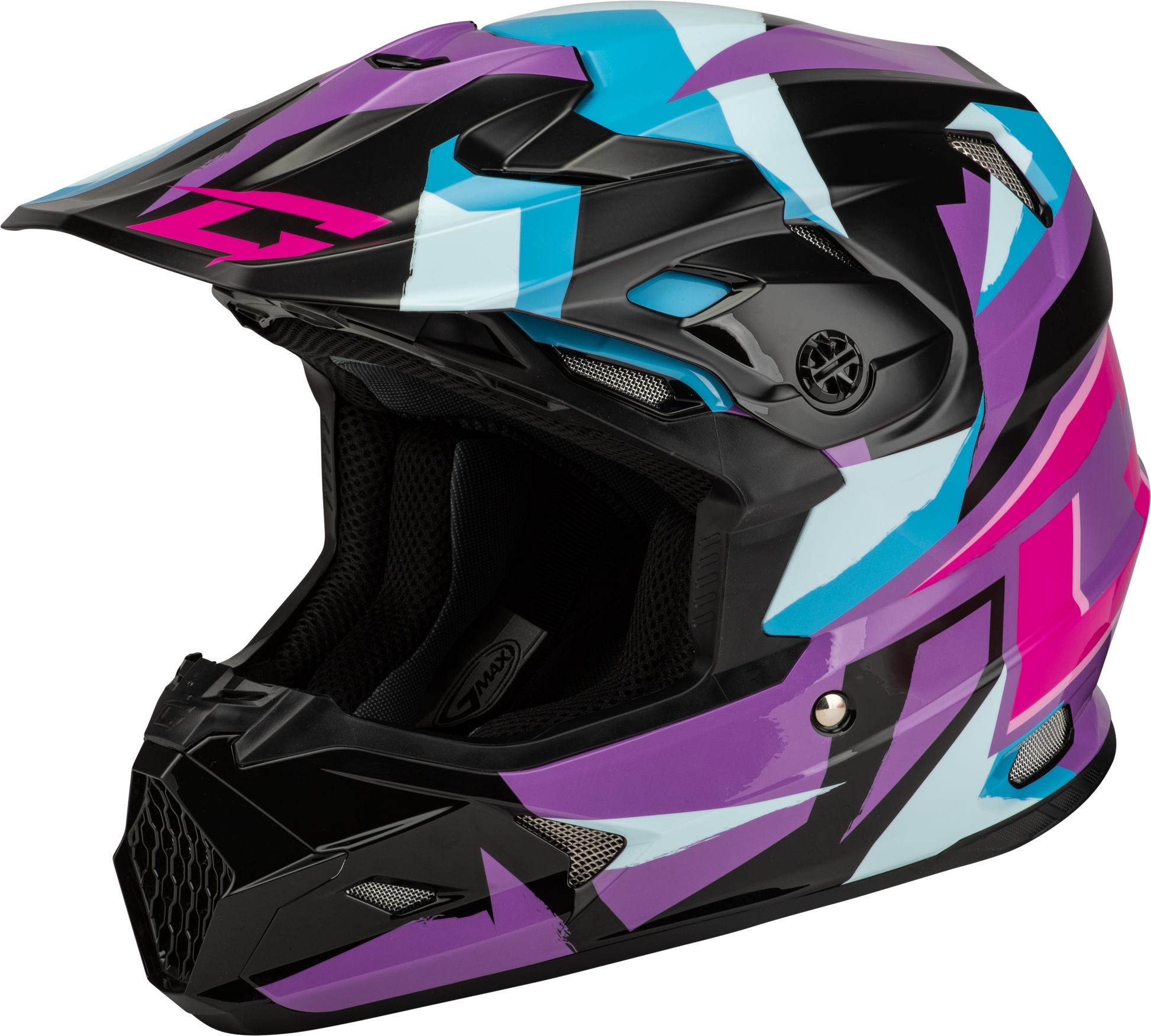 GMAX MX - 96 Splinter Helmet Black, Purple, and Blue Large – DOT Approved Motorcycle Helmet with MIPS and Advanced Ventilation - Kelly Motorsports