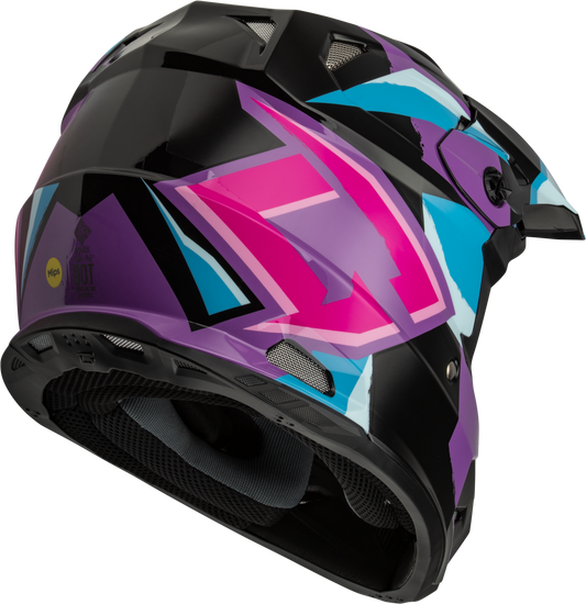 GMAX MX - 96 Splinter Helmet Black, Purple, and Blue Large – DOT Approved Motorcycle Helmet with MIPS and Advanced Ventilation - Kelly Motorsports