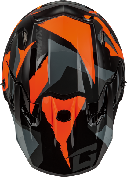GMAX MX - 96 Splinter Helmet Black/Orange Large with MIPS and Advanced Ventilation - Kelly Motorsports