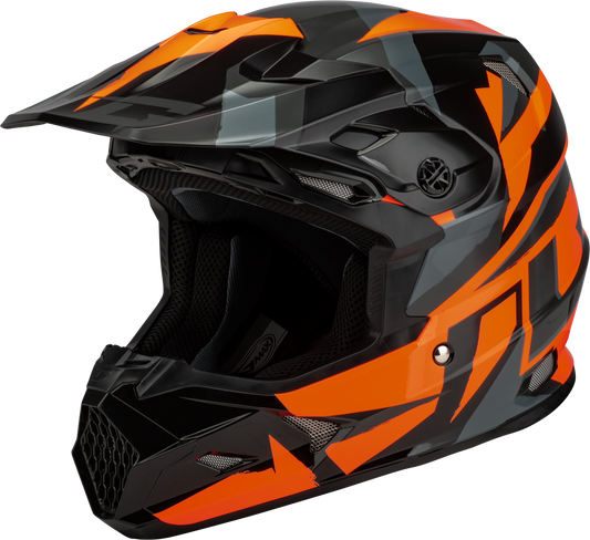 GMAX MX - 96 Splinter Helmet Black/Orange Large with MIPS and Advanced Ventilation - Kelly Motorsports
