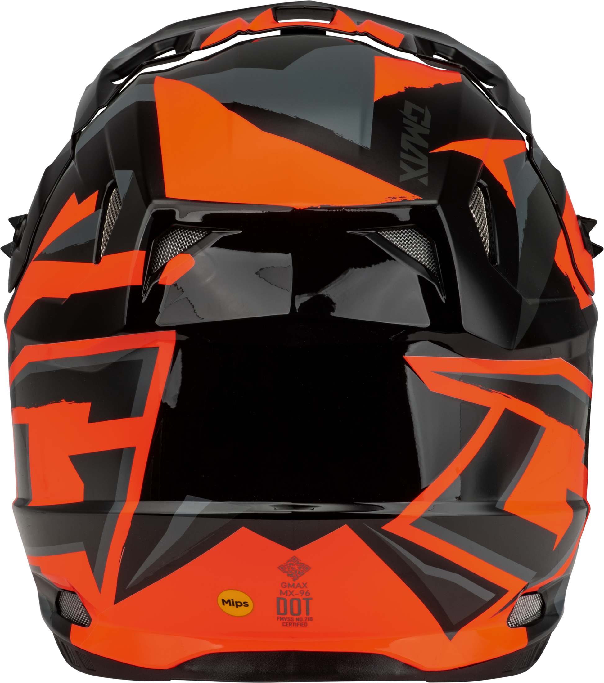 GMAX MX - 96 Splinter Helmet Black/Orange Medium with MIPS and Advanced Ventilation - Kelly Motorsports