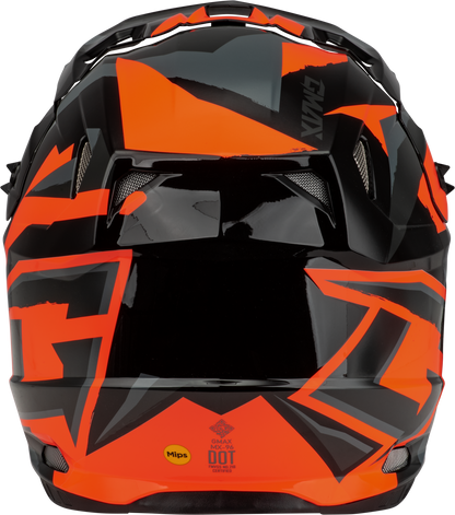 GMAX MX - 96 Splinter Helmet Black/Orange Medium with MIPS and Advanced Ventilation - Kelly Motorsports