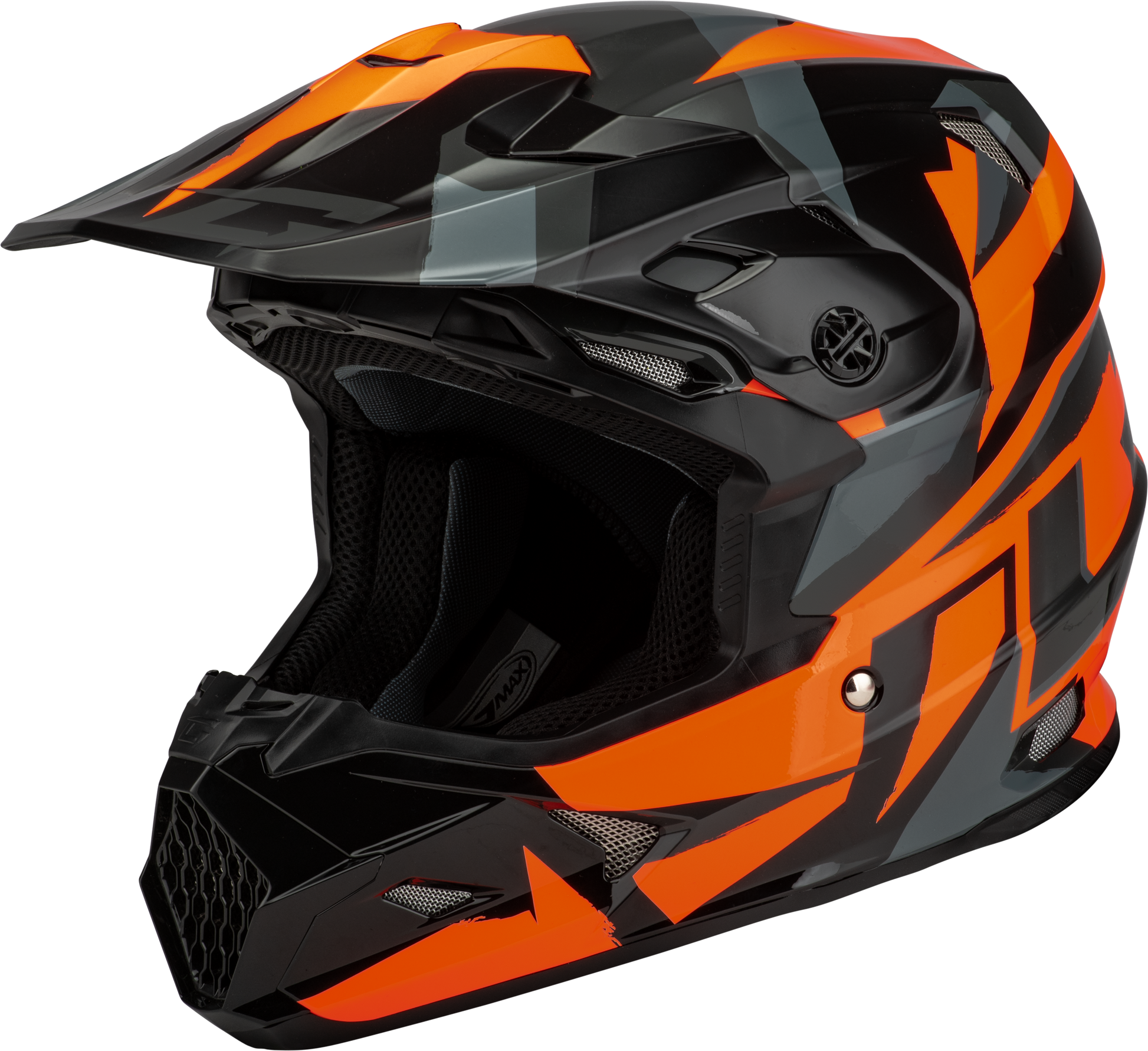 GMAX MX - 96 Splinter Helmet Black/Orange XL with MIPS and Advanced Ventilation - Kelly Motorsports