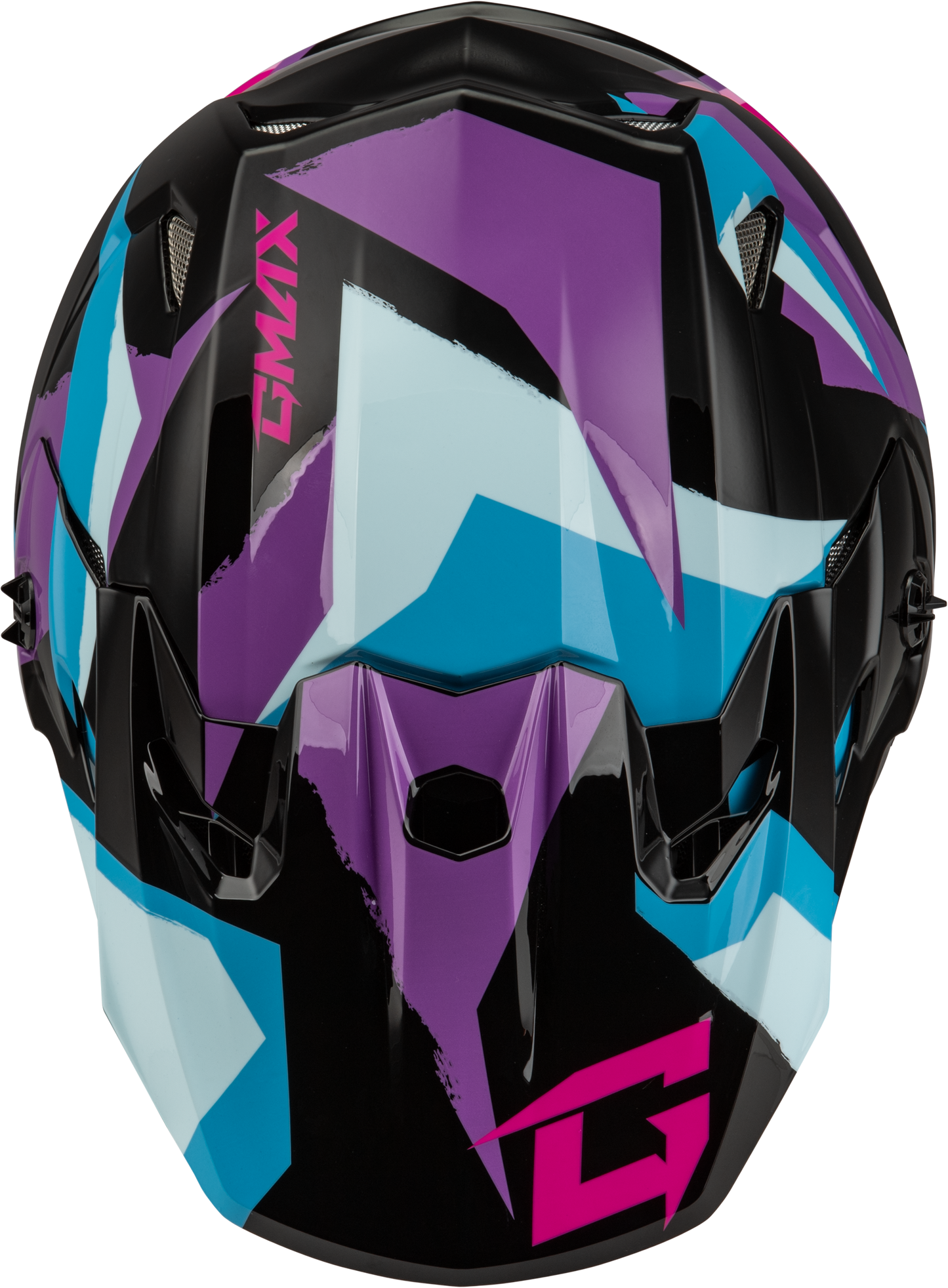 GMAX MX - 96 Splinter Helmet Black/Purple/Blue Medium - DOT Approved Motorcycle Helmet with MIPS and Advanced Ventilation - Kelly Motorsports