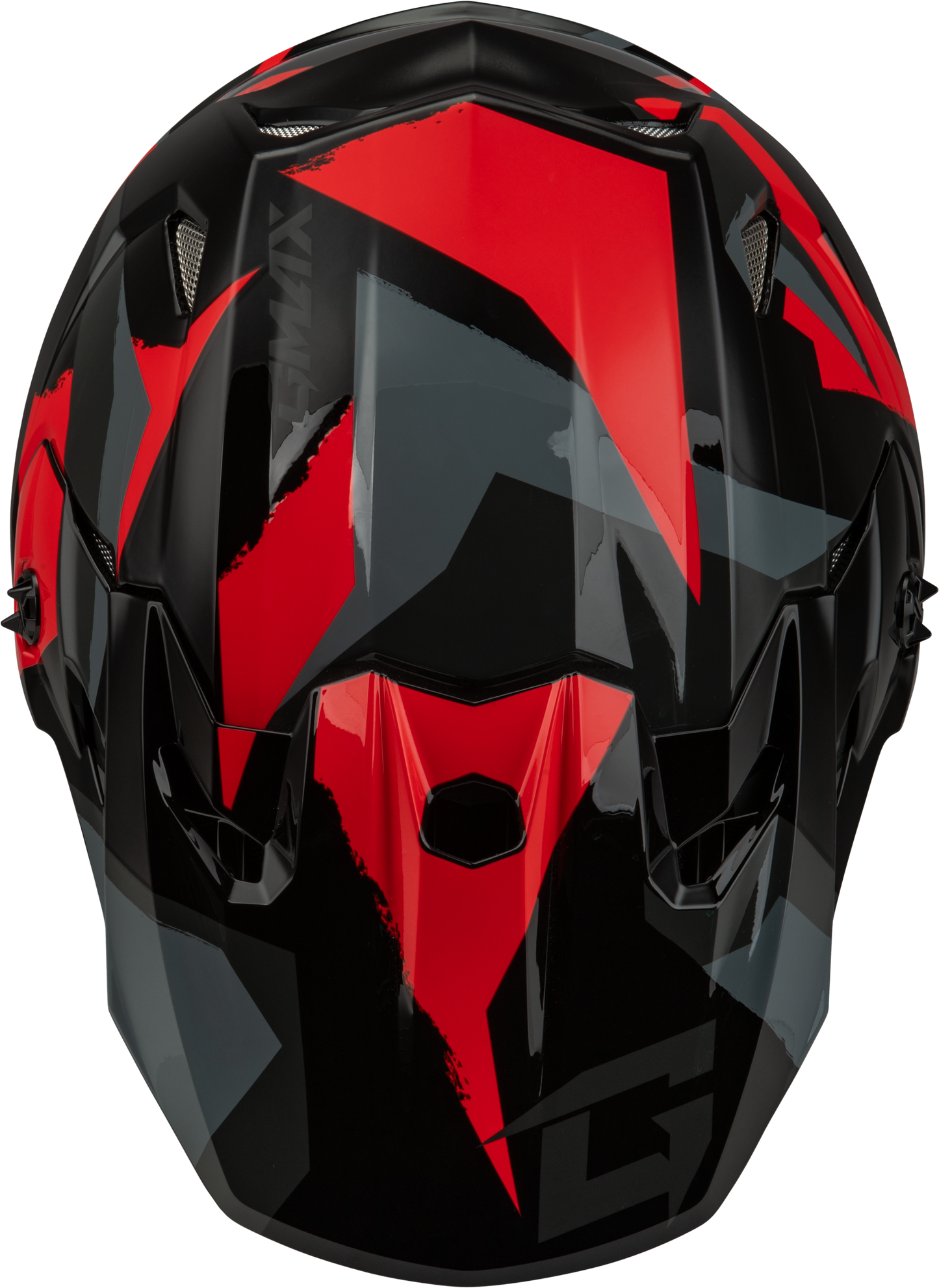 GMAX MX - 96 Splinter Helmet Black/Red Medium with MIPS and Advanced Ventilation - Kelly Motorsports