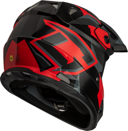 GMAX MX - 96 Splinter Helmet Black/Red Size XS with MIPS Safety System - Kelly Motorsports